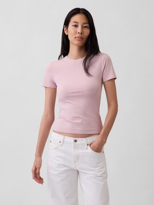 Gap Kadın Açık Pembe Closeknit Jersey T-Shirt