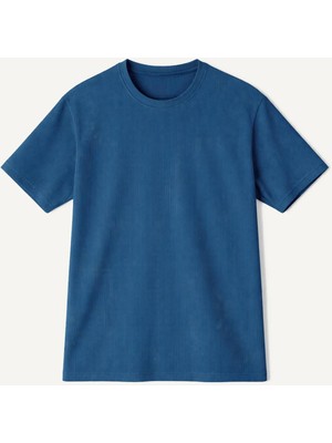 Vamos Fitilli Oversize Tişört Indigo