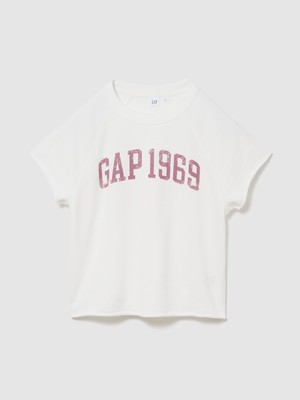 Gap Kadın Beyaz Relaxed Fransız Havlu Kumaş Grafik Baskılı T-Shirt