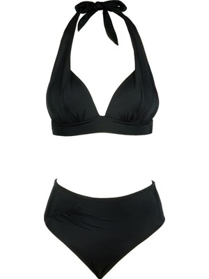 Empressco Yüksek Bel Siyah Kadın Bikini Takımı, Rahat ve Şık Tasarım