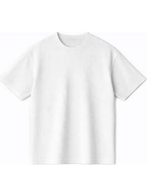 Vamos Fitilli Oversize Tişört Beyaz