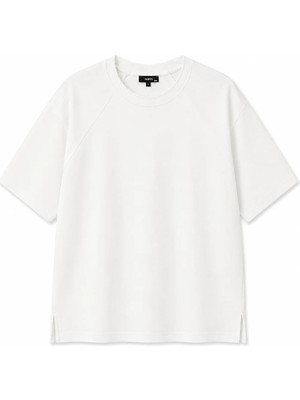 Vamos Oversize Reglan Kol Basic Tişört Ekru