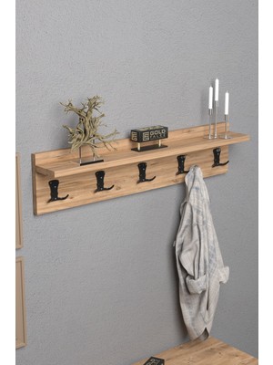 Reyo Falez Askılık Duvar Elbise Askılığı Portmanto 80 cm Ceviz