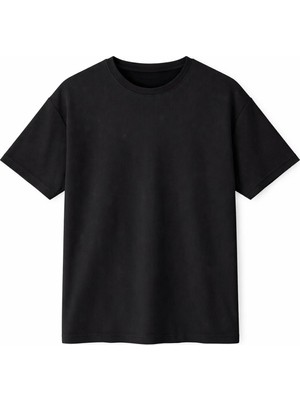 Vamos Fitilli Oversize Tişört Siyah
