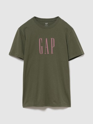 Gap Erkek Haki Everyday Soft Relaxed Grafik Baskılı T-Shirt