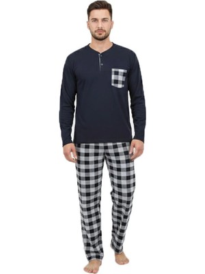 Yalova İç Giyim %100 Pamuklu Süprem Ekose Erkek Pijama Takımı 4010
