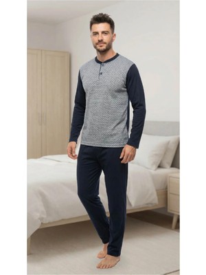 Yalova İç Giyim %100 Pamuklu Jakarlı Süprem Erkek Pijama Takım 1004