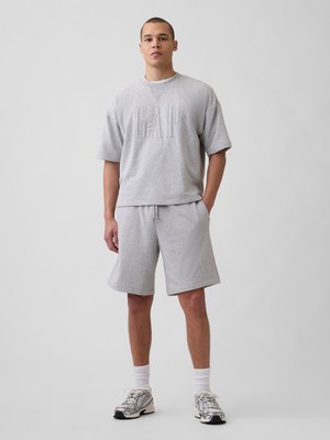Gap Erkek Gri Vintagesoft Terry Relaxed Logo Sweat Şort