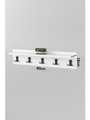 Reyo Falez Askılık Duvar Elbise Askılığı Portmanto 80 cm Beyaz