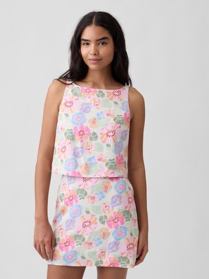 Gap Kadın Çok Renkli Keten Karışımlı Apron Bluz