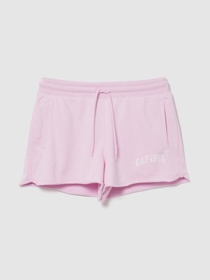 Gap Kadın Açık Pembe Relaxed Fransız Havlu Kumaş Grafik Baskılı Şort