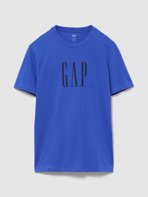Gap Erkek Kobalt Mavisi Everyday Soft Relaxed Grafik Baskılı T-Shirt