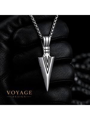 Voyage Accessory Paslanmaz Çelik Arrow Mızrak Çelik Ok Ucu Kolye