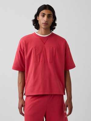 Gap Erkek Kırmızı Vintagesoft Terry Oversize Logo Sweatshirt