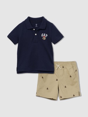 Gap Erkek Bebek Lacivert Baby & Toddler Brannan Bear Polo Outfit Set