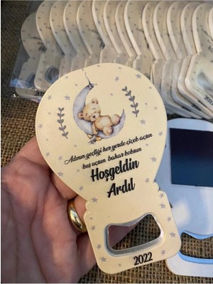 Lecatte 30 Adet Jelatinli Ayıcıklı Aydedeli Erkek Bebek Magnet Açacak - Babyshower Mevlüt Doğumgünü