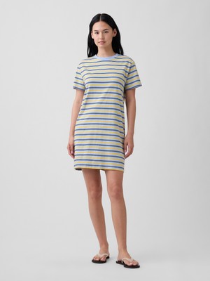 Gap Kadın Sarı Relaxed T-Shirt Mini Elbise