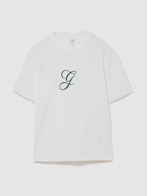 Gap Erkek Beyaz Heavyweight Tonal Gap Logo T-Shirt