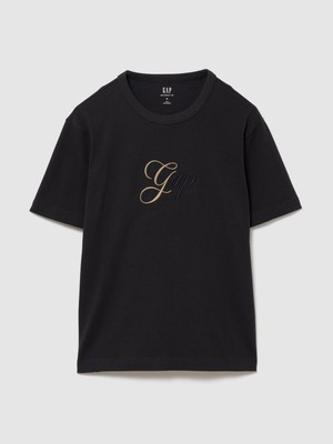 Gap Erkek Siyah Heavyweight Tonal Gap Logo T-Shirt