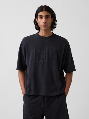 Gap Erkek Siyah Vintagesoft Terry Oversize Logo Sweatshirt