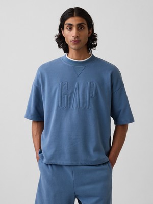 Gap Erkek Mavi Vintagesoft Terry Oversize Logo Sweatshirt