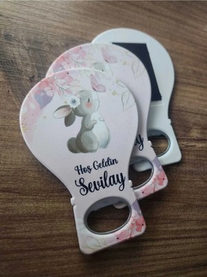 Lecatte Tavşan Tema Balon Açacak Magnet Yeni Doğan Bebek Mevlidi Doğum Günü Hediyelik Magnet - 10 Adet