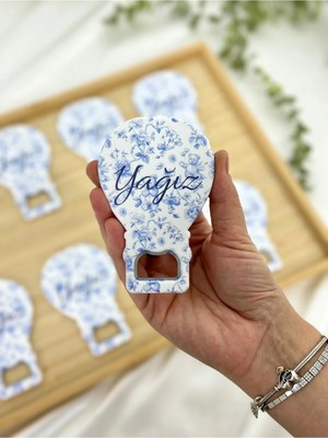 Lecatte Mavi Çiçek Temalı Balon Açacak Magnet 10 Adet