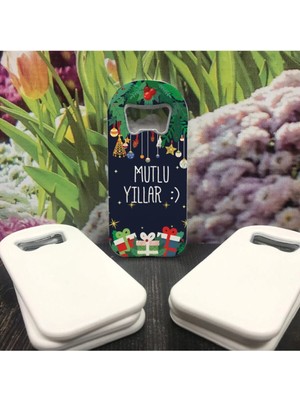 Lecatte Yeni Yıl Konseptli Dikdörtgen Açacak Magnet 10 Adet