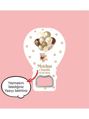 Lecatte Balonlu Ayıcık Temalı Balon Açacak Magnet 20 Adet (Jelatin Paket Hediyeli)