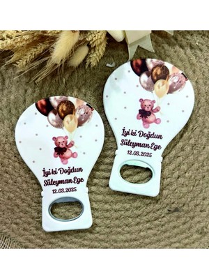 Lecatte 10 Adet Ayıcık Desenli Bebek Doğum Günü Hediyelik Açacak Magnet