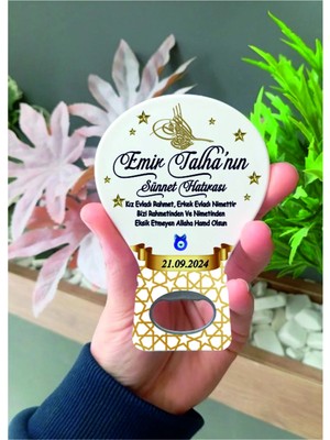 Lecatte Sünnet Hatırası Magnet Açacak – 25 Adet Kişiye Özel Isimli Hediyelik, Erkek Bebek Mevlüt ve Sünnet