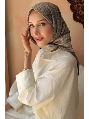 İmaj Butik Haki Desenli Soft Eşarp