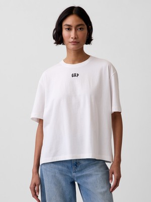 Gap Kadın Beyaz Oversized Gap Logo Tunik T-Shirt