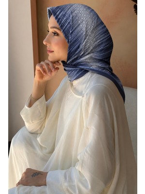 İmaj Butik Lacivert Desenli Soft Eşarp