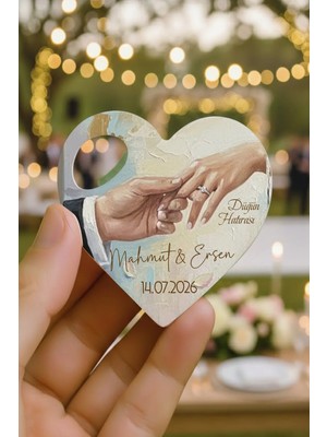 Lecatte Kişiye Özel Açacak Magnet (20 Adet) Özel Tasarım Magnet - Nişan Söz Düğün Magnet - Hediyelik Magnet