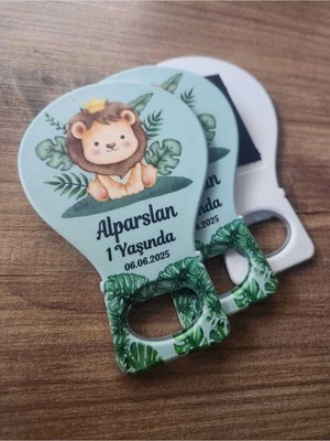 Lecatte Aslan Tema Balon Açacak Magnet Yeni Doğan Bebek Mevlidi Doğum Günü Hediyelik Magnet - 10 Adet