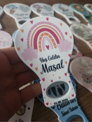 Lecatte Gökkuşağı Tema Balon Açacak Magnet Yeni Doğan Bebek Mevlidi Doğum Günü Hediyelik Magnet - 10 Adet