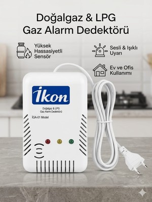 Ikon Doğalgaz ve Lpg Gaz Alarm Cihazı ve Dedektörü – Ce Belgeli, Yüksek Hassasiyetli