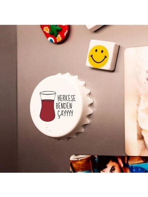 Lecatte Herkese Benden Çay Baskılı Magnet Açacak 10 Adet