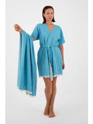 Empressco Rodos Müslin Kimono ve Peştemal Seti, Şıklık ve Konforun Buluşması
