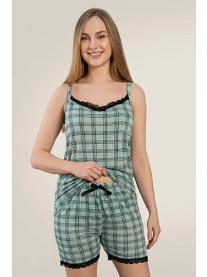 Rüyam Kadın Ip Askılı Şortlu Kalpli Pijama Takımı