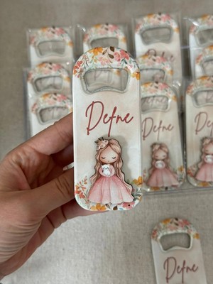 Lecatte Yeni Doğan Mevlit Hediyelik Bebek Açacak Magnet-Pembe Prenses Kız-20 Adet