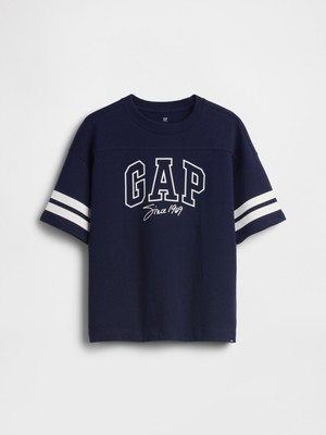 Gap Erkek Çocuk Lacivert Oversized Logo T-Shirt