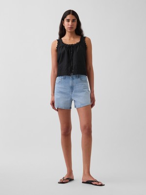 Gap Kadın Açık Mavi 3.5" High Rise Relaxed Straight Denim Şort