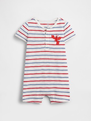 Gap Bebek Beyaz Baby First Favorites Henley Kısa Tek Parça