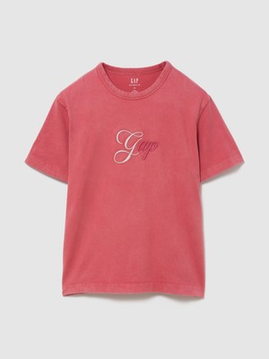 Gap Erkek Kırmızı Heavyweight Tonal Gap Logo T-Shirt