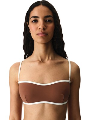 Penti Kahverengi Quick Dry Fiona Straplez Bikini Üstü