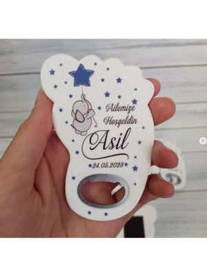 Lecatte 20 Adet Ayak Magnet Açacak Yeni Doğan, Doğum Günü, Sünnet, Nişan, Söz, Ayıcık Fil