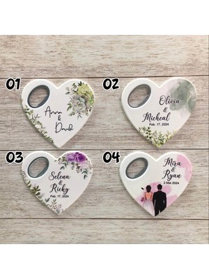 Lecatte 20 Adet Kalp Açacak Magnet Sünnet, Nişan, Söz, Düğün Hediyelik - 20 Farklı Tasarım Seçeneği