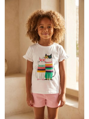 Bony Socks Çocuk Kedi Desenli Şortlu Pijama Takımı